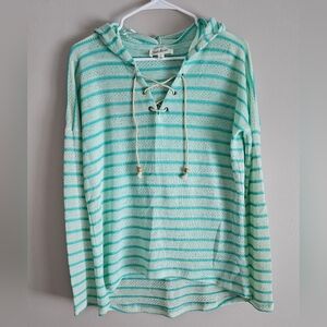 Women's Striped Hoodie - L
